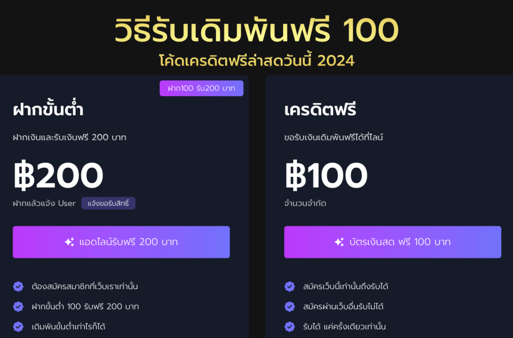 เครดิตฟรี 200 กดรับเอง